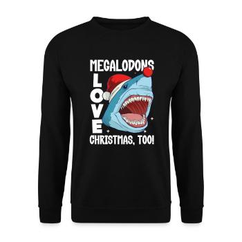 Les mégalodons adorent Noël aussi! Requin de Noël - Sweat-shirt Unisexe - noir - Devant - Alina (178cm) & Michal (187cm)