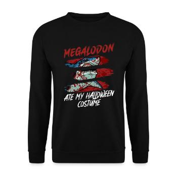 Megalodon a mangé mon costume d’Halloween - Megalodon - Sweat-shirt Unisexe - noir - Devant - Alina (178cm) & Michal (187cm)