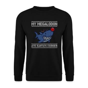 Mon mégalodon a mangé les biscuits - Sweat-shirt Unisexe - noir - Devant - Alina (178cm) & Michal (187cm)