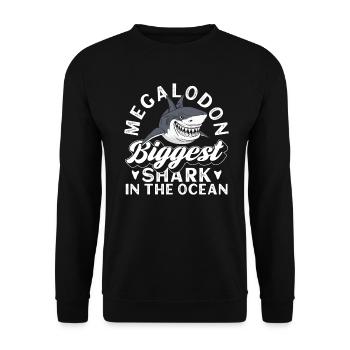 Megalodon - The largest shark in the ocean - Unisex Sweatshirt - black - Front - Alina (178cm) & Michal (187cm)