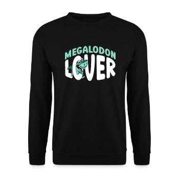 Megalodon Lover - Megalodon Young Shark - Unisex Sweatshirt - black - Front - Alina (178cm) & Michal (187cm)
