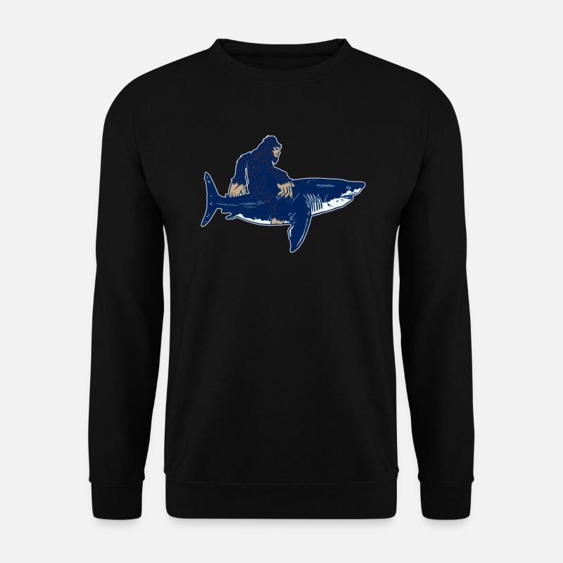 Bigfoot monte un mégalodon - Requin mégalodon - Sweat-shirt Unisexe - noir