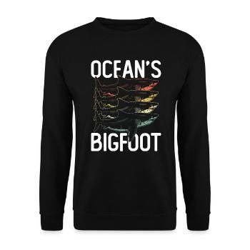 The Bigfoot of the Oceans - Megalodon Shark - Unisex Sweatshirt - black - Front - Alina (178cm) & Michal (187cm)