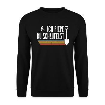 Ich Piepe - Du Schaufelst - Metalldetektor - Unisex Pullover - Schwarz - Vorne - Alina (178cm) & Michal (187cm)