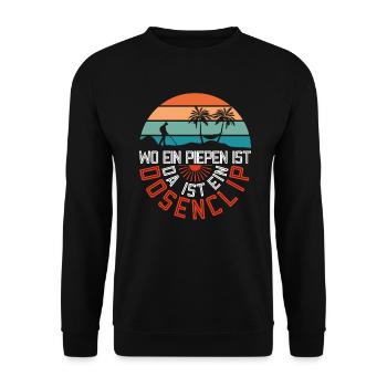 Piepen Dosenclip.. - Metalldetektor Sondengänger - Unisex Pullover - Schwarz - Vorne - Alina (178cm) & Michal (187cm)