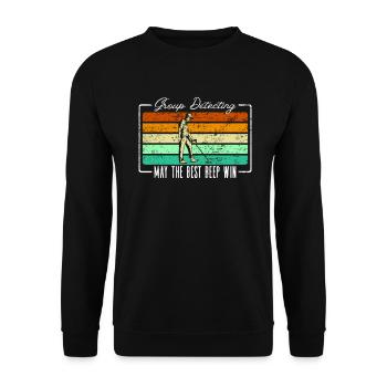 MetalLdetektor Sondengänger Team Schatzsuche - Unisex Pullover - Schwarz - Vorne - Alina (178cm) & Michal (187cm)