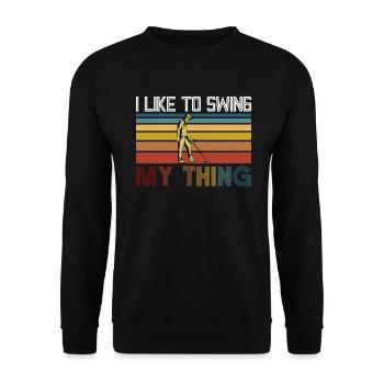 Mein Ding Schwingen Metalldetektor Schatzsuche - Unisex Pullover - Schwarz - Vorne - Alina (178cm) & Michal (187cm)