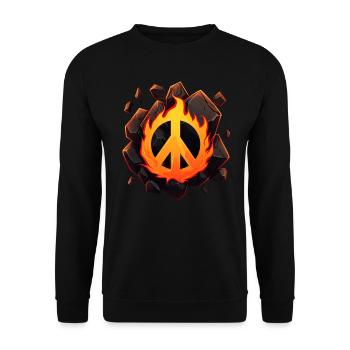 Brûler pour la paix - Sweat-shirt Unisexe - noir - Devant - Alina (178cm) & Michal (187cm)