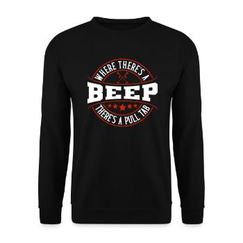 Beep Metal Detection Treasure Hunt Funny - Unisex Sweatshirt - black - Front - Alina (178cm) & Michal (187cm)