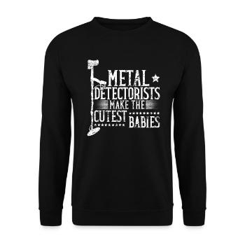 Metalldetektoren machen die niedlichsten Babys - Unisex Pullover - Schwarz - Vorne - Alina (178cm) & Michal (187cm)