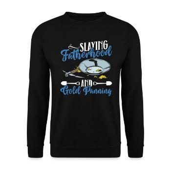 Tuer la paternité et l’orpaillage prospection de l’or - Sweat-shirt Unisexe - noir - Devant - Alina (178cm) & Michal (187cm)