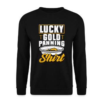 Chemise porte-bonheur en or - Goldwaschen - Sweat-shirt Unisexe - noir - Devant - Alina (178cm) & Michal (187cm)