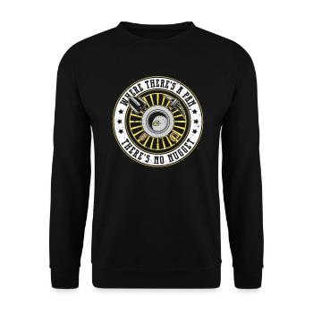 Or orpaillage Prospection d’or Drôle de dicton - Sweat-shirt Unisexe - noir - Devant - Alina (178cm) & Michal (187cm)