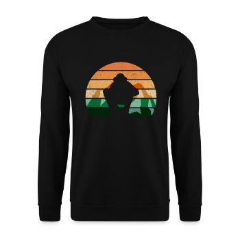 Goldwäscher Retro - Goldwaschen Goldschürfen - Unisex Pullover - Schwarz - Vorne - Alina (178cm) & Michal (187cm)