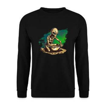 Extraction d’or d’orpaillage extraterrestre - Sweat-shirt Unisexe - noir - Devant - Alina (178cm) & Michal (187cm)