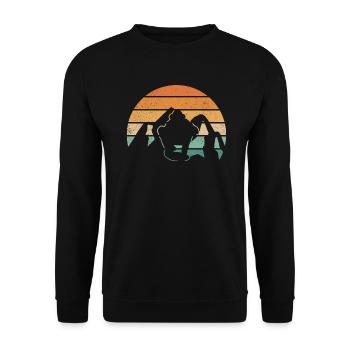 Goldwäscher Retro - Goldwaschen Goldschürfen - Unisex Pullover - Schwarz - Vorne - Alina (178cm) & Michal (187cm)