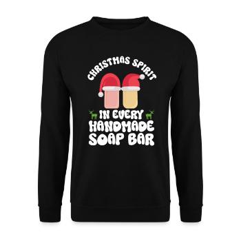 Soap making Christmas soap boiler saying - Unisex Sweatshirt - black - Front - Alina (178cm) & Michal (187cm)