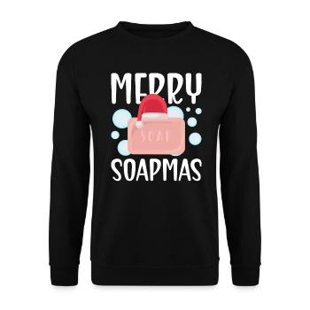 Soap making Christmas soap boiler saying - Unisex Sweatshirt - black - Front - Alina (178cm) & Michal (187cm)