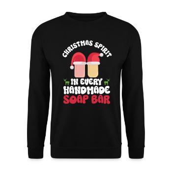 Soap making Christmas soap boiler saying - Unisex Sweatshirt - black - Front - Alina (178cm) & Michal (187cm)