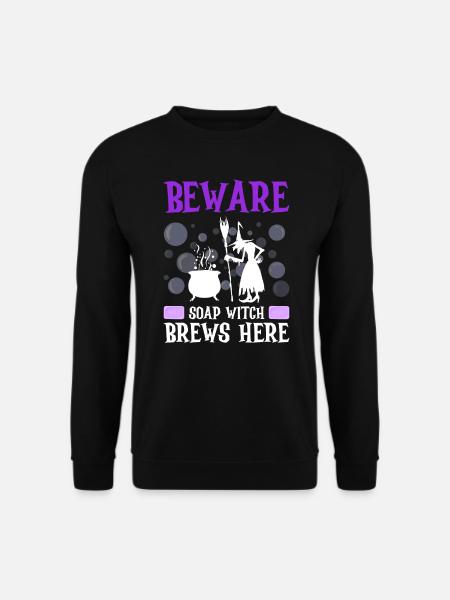 Seife machen Halloween Seifensieder Spruch - Unisex Pullover - Schwarz
