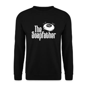 Soap making father soap boiler saying dad - Unisex Sweatshirt - black - Front - Alina (178cm) & Michal (187cm)