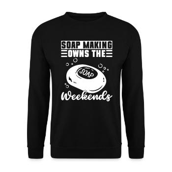 Soap making father soap boiler saying dad - Unisex Sweatshirt - black - Front - Alina (178cm) & Michal (187cm)