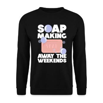 Soap Making Soap Boiler Saying - Unisex Sweatshirt - black - Front - Alina (178cm) & Michal (187cm)