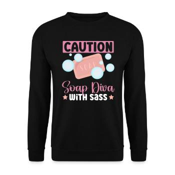 soap soap making soap maker soap boiler - Unisex Sweatshirt - black - Front - Alina (178cm) & Michal (187cm)