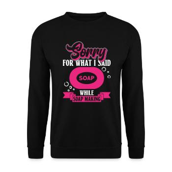 soap soap making soap maker soap boiler - Unisex Sweatshirt - black - Front - Alina (178cm) & Michal (187cm)