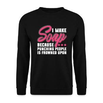Soap Soap Making Soap Maker Soap Maker - Unisex Sweatshirt - black - Front - Alina (178cm) & Michal (187cm)