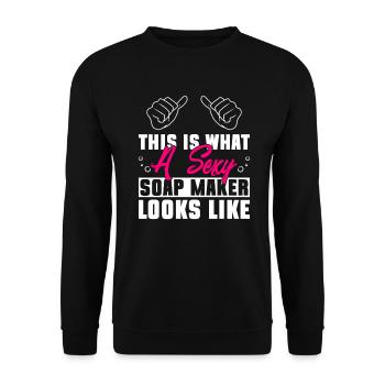 soap soap making soap maker soap boiler - Unisex Sweatshirt - black - Front - Alina (178cm) & Michal (187cm)
