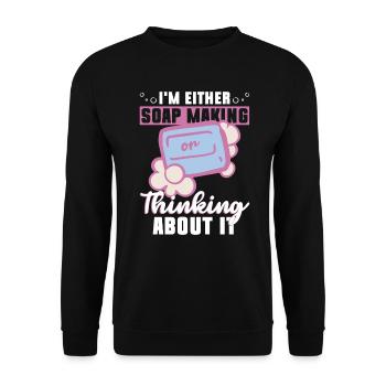 soap soap making soap maker soap boiler - Unisex Sweatshirt - black - Front - Alina (178cm) & Michal (187cm)
