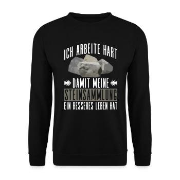 Geologe Steinsammler Steine Geologie Spruch - Unisex Pullover - Schwarz - Vorne - Alina (178cm) & Michal (187cm)