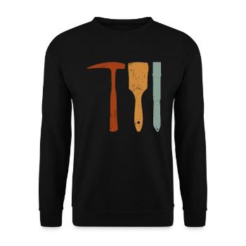 Rockhound's Toolkit Retro Farben - Rockhounding - Unisex Pullover - Schwarz - Vorne - Alina (178cm) & Michal (187cm)