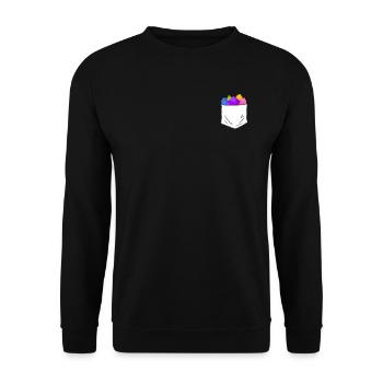 Edelsteine, die aus dem Taschenbereich - Unisex Pullover - Schwarz - Vorne - Alina (178cm) & Michal (187cm)