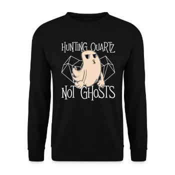 Quarzjagd - Keine Geister - Rockhounding Halloween - Unisex Pullover - Schwarz - Vorne - Alina (178cm) & Michal (187cm)