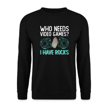 Geologist Children Stone Collector Stones Geology Boy - Unisex Sweatshirt - black - Front - Alina (178cm) & Michal (187cm)