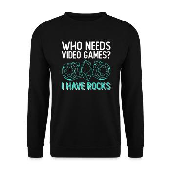 Geologist Children Stone Collector Stones Geology Boy - Unisex Sweatshirt - black - Front - Alina (178cm) & Michal (187cm)