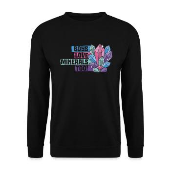 Geologe Steinsammler Steine Geologie Mineralien - Unisex Pullover - Schwarz - Vorne - Alina (178cm) & Michal (187cm)