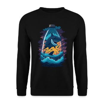 Hai Flasche - Unisex Pullover - Schwarz - Vorne - Alina (178cm) & Michal (187cm)