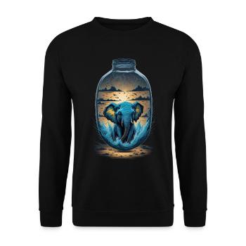 Elefant Flasche - Unisex Pullover - Schwarz - Vorne - Alina (178cm) & Michal (187cm)