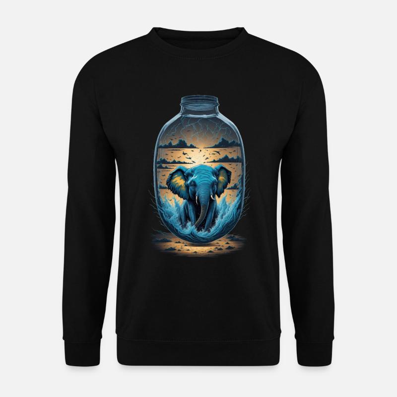 Elefant Flasche - Unisex Pullover - Schwarz