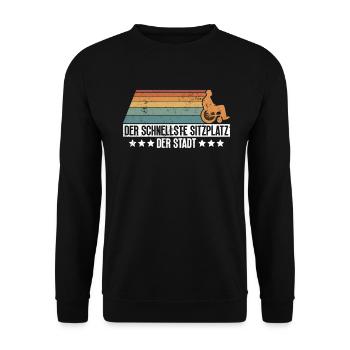 Rollstuhlfahrer Rollstuhl Lustiger Spruch - Unisex Pullover - Schwarz - Vorne - Alina (178cm) & Michal (187cm)