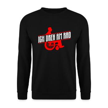 Ich Dreh Am Rad - Rollstuhlfahrer Rollstuhl - Unisex Pullover - Schwarz - Vorne - Alina (178cm) & Michal (187cm)
