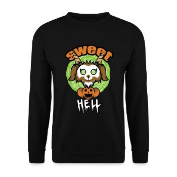 Halloween SWEET HELL - Unisex Sweatshirt - black - Front - Alina (178cm) & Michal (187cm)