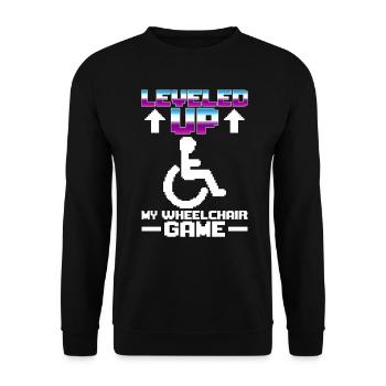 36 Leveled Up My Wheelchair Game - Sweat-shirt Unisexe - noir - Devant - Alina (178cm) & Michal (187cm)