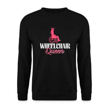 Fauteuil roulant Fauteuil roulant Handicap Drôle - Sweat-shirt Unisexe - noir - Devant - Alina (178cm) & Michal (187cm)