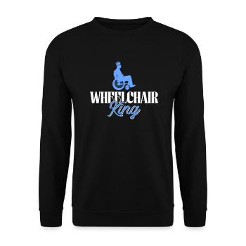 Fauteuil roulant Fauteuil roulant Handicap Drôle - Sweat-shirt Unisexe - noir - Devant - Alina (178cm) & Michal (187cm)