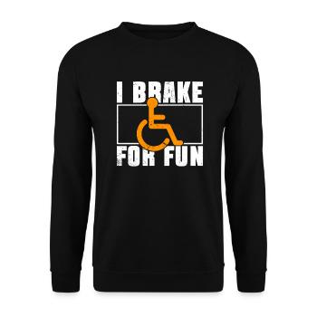 Fauteuil roulant Fauteuil roulant Handicap Drôle - Sweat-shirt Unisexe - noir - Devant - Alina (178cm) & Michal (187cm)