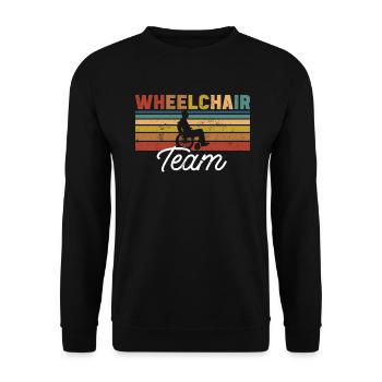 Fauteuil roulant Fauteuil roulant Handicap Drôle - Sweat-shirt Unisexe - noir - Devant - Alina (178cm) & Michal (187cm)
